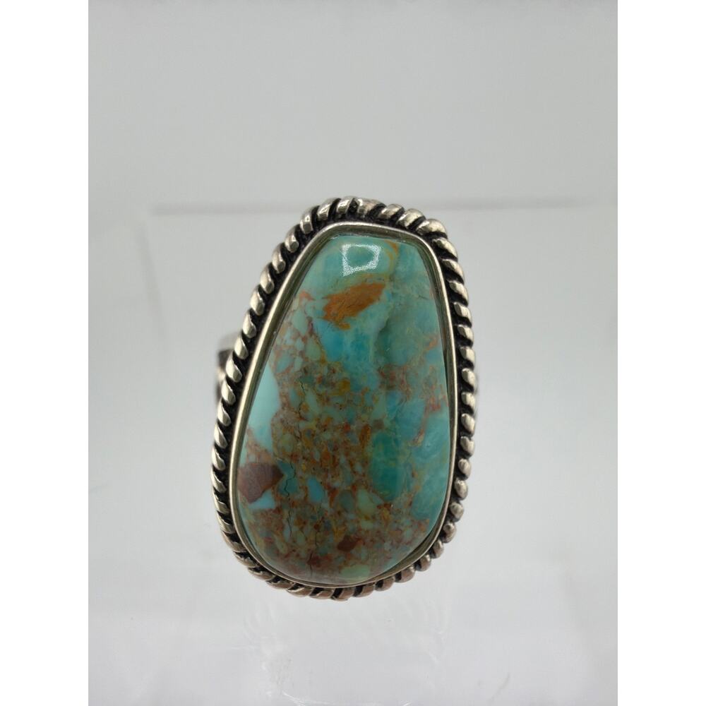 Barse Turquoise Sterling Silver Ring Large Gemstone Southwest Style SZ 9 - Picture 4 of 9